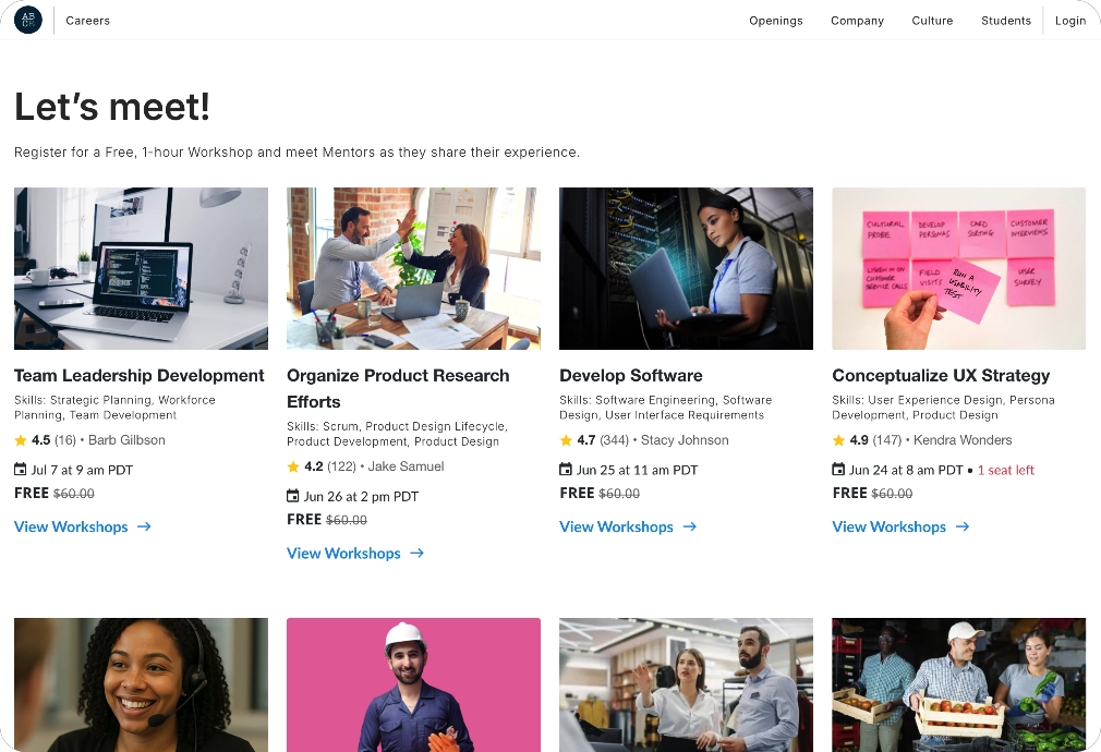 Promote free workshops